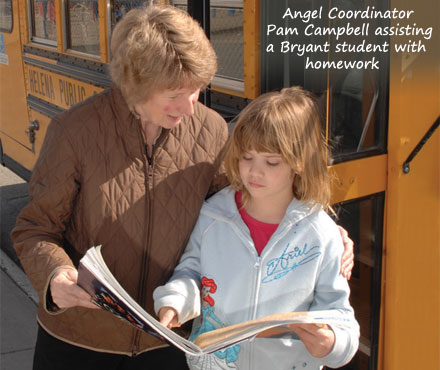 Pam Campbell assisting student